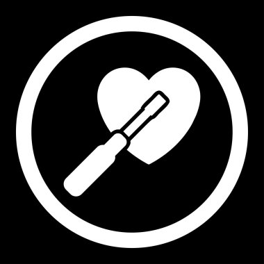 Kalp yuvarlak vektör simge ayarlama