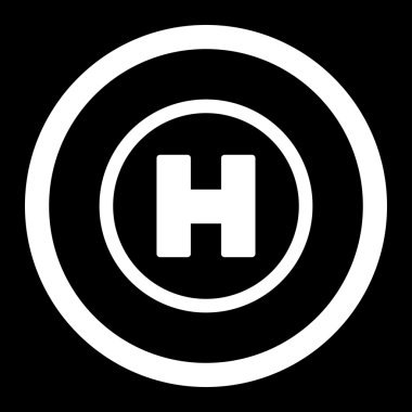 Helikopter iniş yuvarlak vektör simgesi