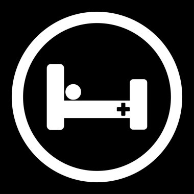 Hastane yatak yuvarlak vektör simgesi