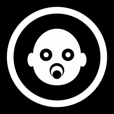 Bebek kafa yuvarlak vektör simgesi