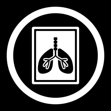 Akciğer röntgeni fotoğraf yuvarlak vektör simgesi