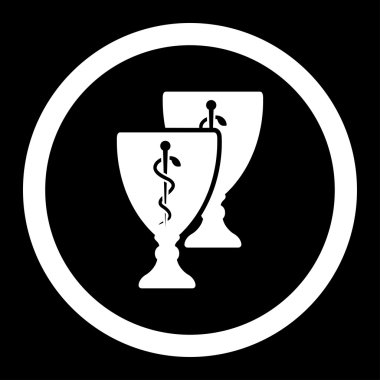 Tıbbi bardak yuvarlak vektör simgesi