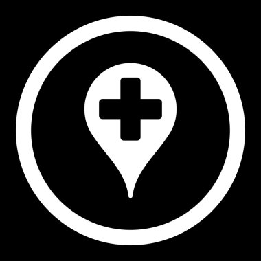 Tıbbi harita işaretleyici yuvarlak vektör simgesi