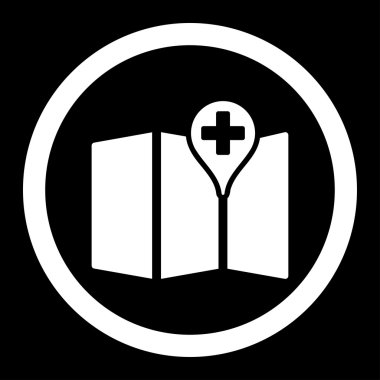 Tıbbi harita yuvarlak vektör simgesi