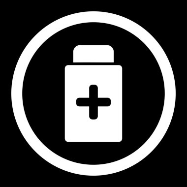 İlaç şişe yuvarlak vektör simgesi