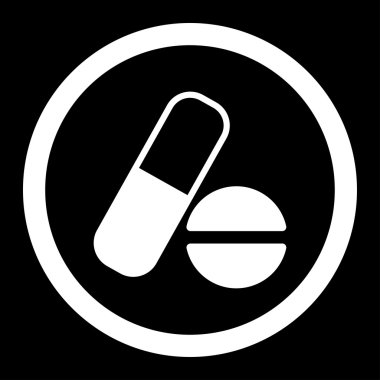 İlaç yuvarlak vektör simgesi