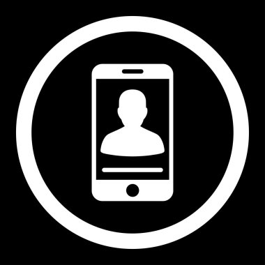 Mobil iletişim yuvarlak vektör simgesi