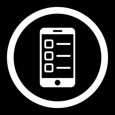 Mobil listesi yuvarlak vektör simgesi