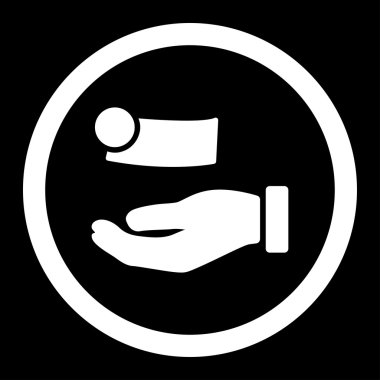 Para ödeme yuvarlak vektör simgesi