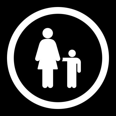 Anne ile oğlu yuvarlak vektör simgesi