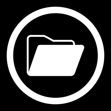 Açık klasör yuvarlak vektör simgesi