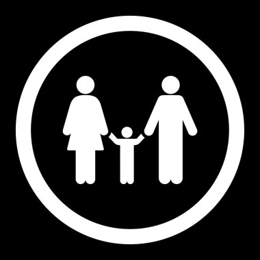 Anne ve çocuk yuvarlak vektör simgesi