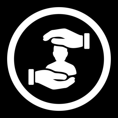 Hasta sigorta yuvarlak vektör simgesi