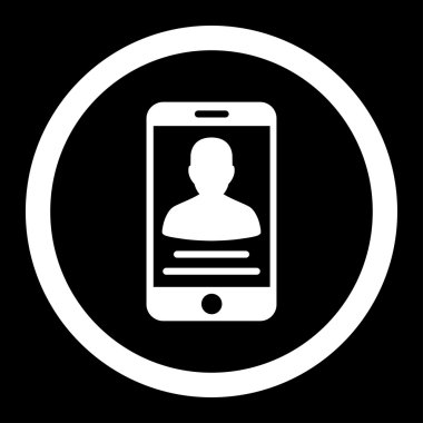 Hasta mobil hesap yuvarlak vektör simgesi