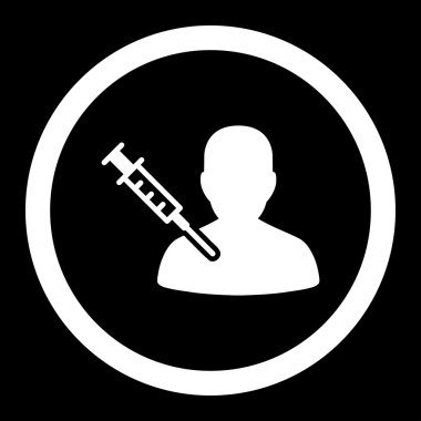 Hasta aşı yuvarlak vektör simgesi