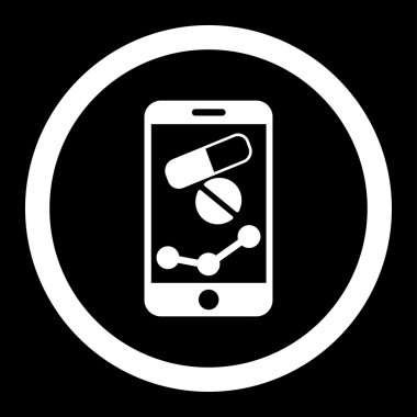 Eczane Online raporu vektör simge yuvarlak