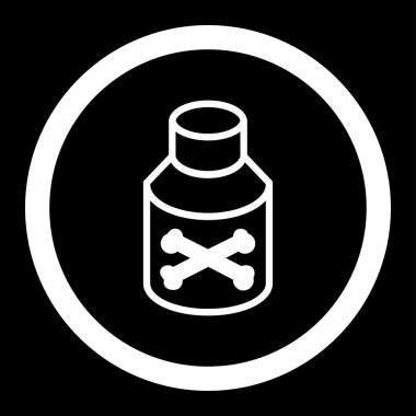 Zehir şişe yuvarlak vektör simgesi