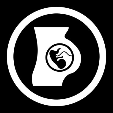 Hamile kadın yuvarlak vektör simgesi