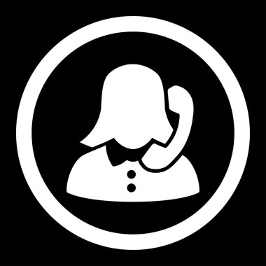 Resepsiyonist yuvarlak vektör simgesi