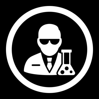 Bilim adamı yuvarlak vektör simgesi