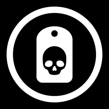 Kafatası etiket yuvarlak vektör simgesi