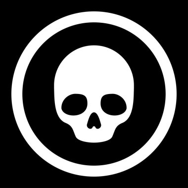 Kafatası yuvarlak vektör simgesi