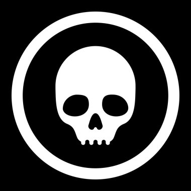 Kafatası yuvarlak vektör simgesi