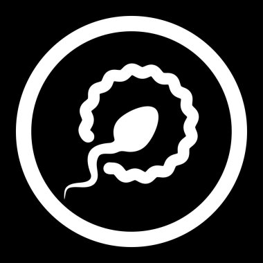 Sperm penetrasyon yuvarlak vektör simgesi