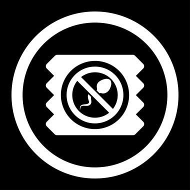 Sperm öldürücü prezervatif yuvarlak vektör simgesi