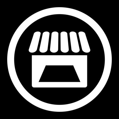 Mağaza yuvarlak vektör simgesi