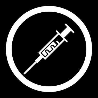 Şırınga yuvarlak vektör simgesi