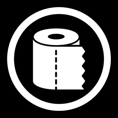 Tuvalet kağıdı rulo yuvarlak vektör simgesi