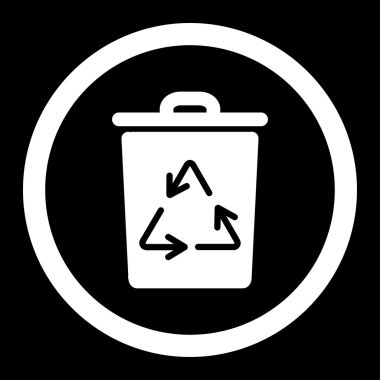 Çöp tenekesi yuvarlak vektör simgesine
