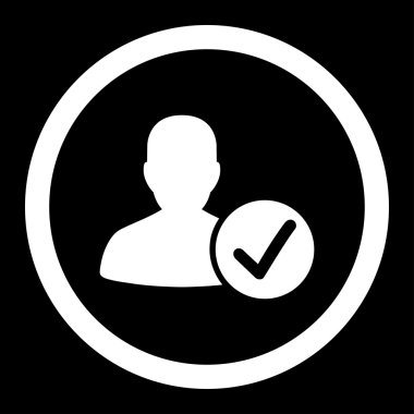 Geçerli hasta yuvarlak vektör simgesi