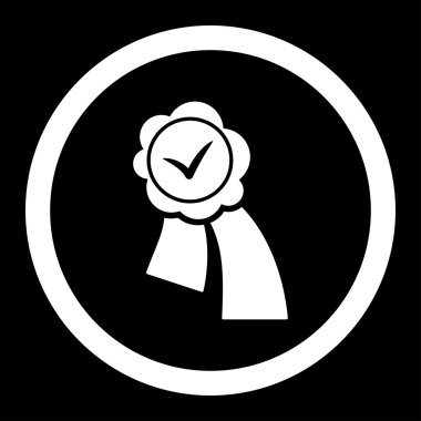 Doğrulama mühür vektör simge yuvarlak