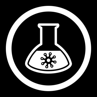 Virüs analiz yuvarlak vektör simgesi