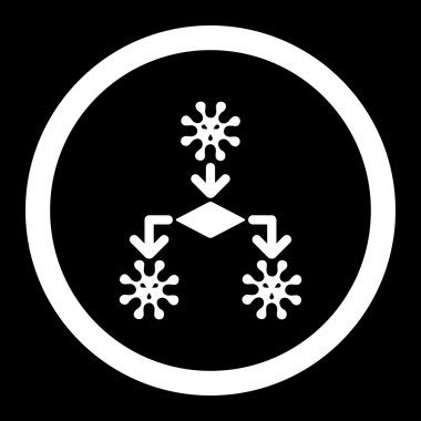 Virüs üreme yuvarlak vektör simgesi