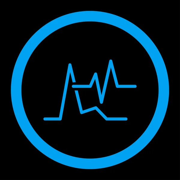 Ecg ícone vetor arredondado —  Vetores de Stock