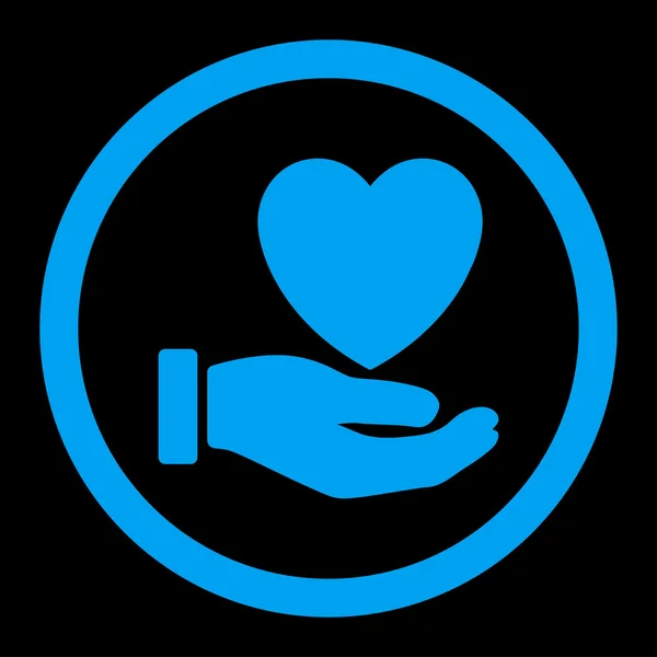 Caridad del corazón redondeado Vector icono — Archivo Imágenes Vectoriales