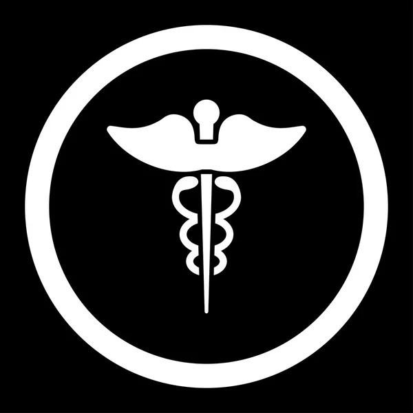 Caduceus gerundetes Vektorsymbol — Stockvektor