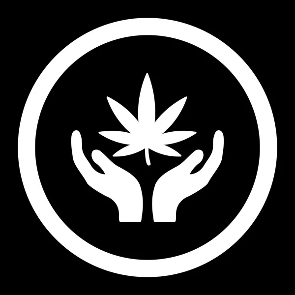 Cannabis vård rundade vektor Icon — Stock vektor