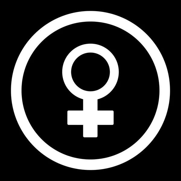 Θηλυκό σύμβολο εικονίδιο στρογγυλεμένες διάνυσμα — Διανυσματικό Αρχείο