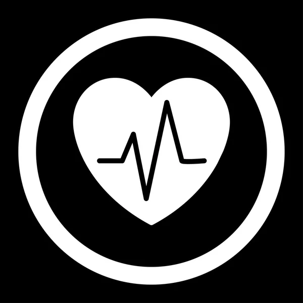 Corazón Ekg redondeado Vector icono — Vector de stock