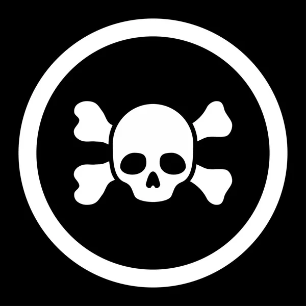 Ikon Vektor Rounded Skull And Bones - Stok Vektor