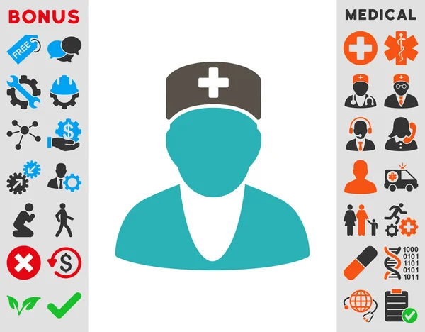 Medic platte pictogram — Stockfoto