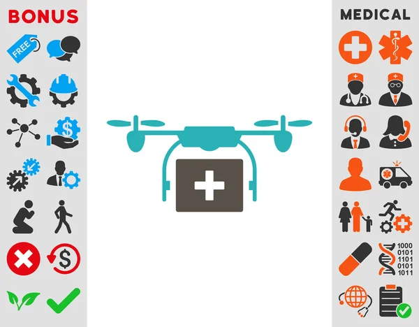 Икона доставки медицинских беспилотников — стоковое фото
