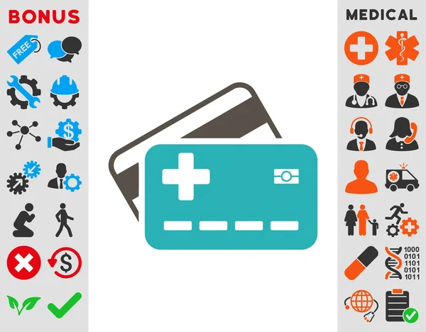 Ikona kart ubezpieczenia zdrowotnego — Zdjęcie stockowe