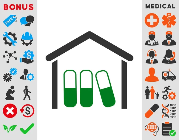 薬ガレージ アイコン — ストック写真