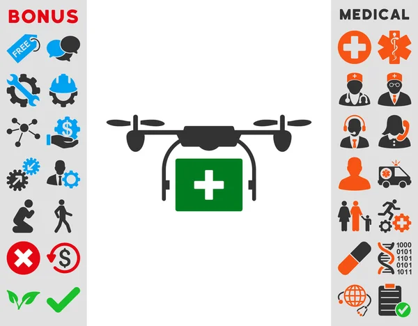 Icône médicale d'expédition de drone — Photo