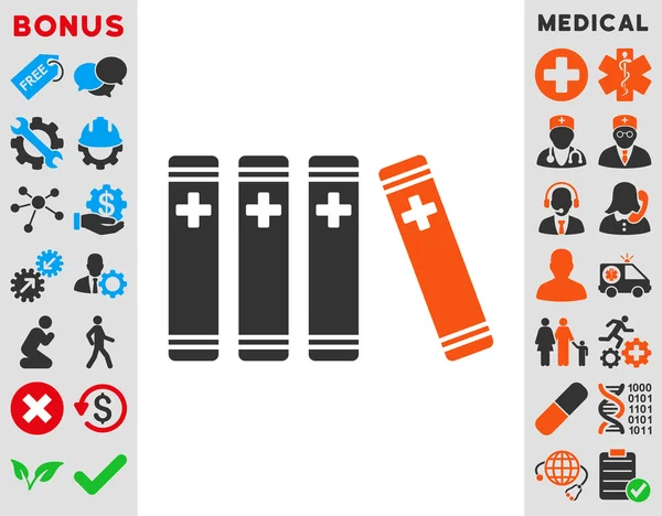 Medische boeken pictogram — Stockfoto